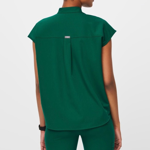 SOLD FIGS Limited Edition Hunter Green Rafaela Top - Picture 4 of 6